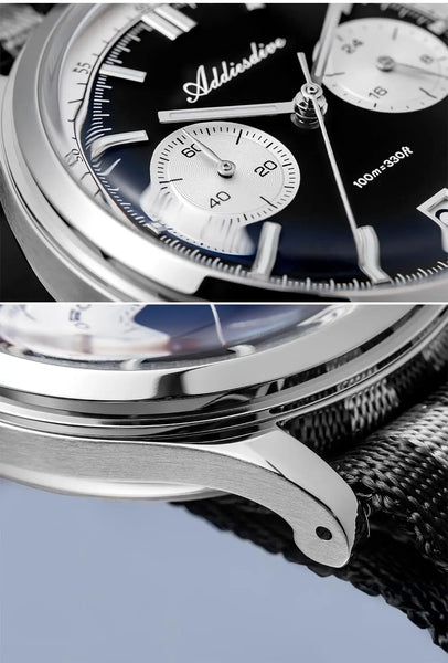 ADDIESDIVE Top Brand Man Watch BGW9 Super Luminous 10Bar Waterproof Bubble Mirror Glass VK64 Chronograph Quartz Steel Wristwatch