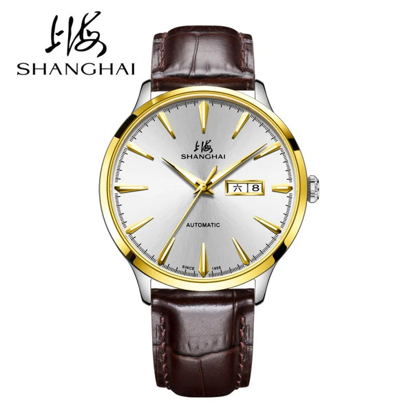Shanghai Men's Luxury Automatic Watch – Sapphire, Double Calendar, Waterproof