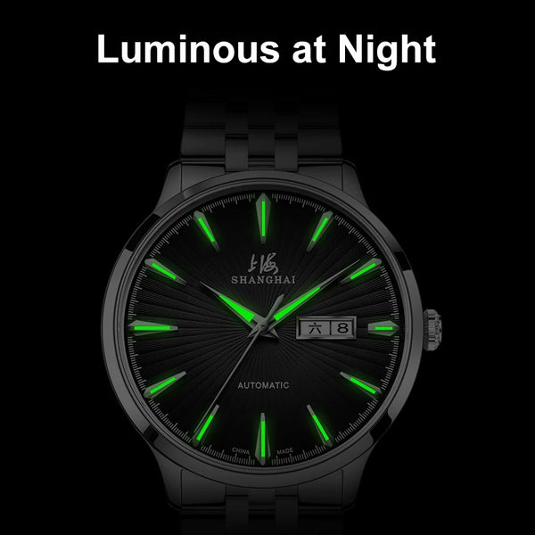 Shanghai Men's Luxury Automatic Watch – Sapphire, Double Calendar, Waterproof