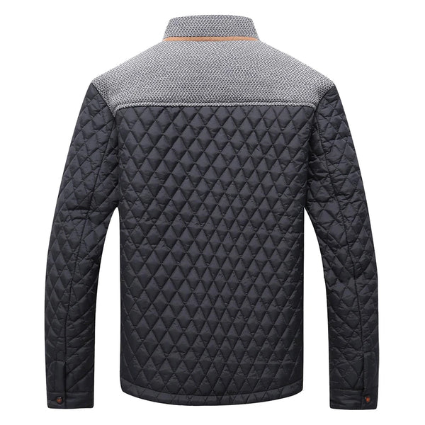 Men's Diamond Quilted Bomber Jacket – Lightweight Puffer, Button Down Overshirt, US Size