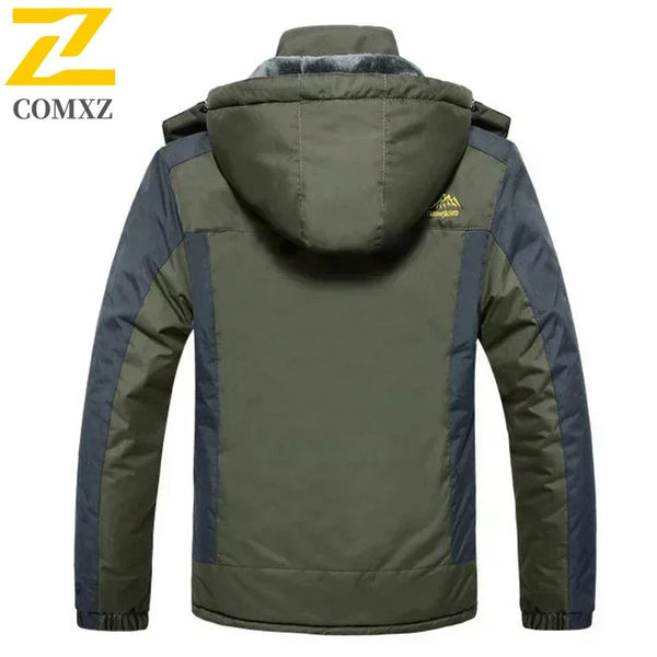 Men’s Army Green Winter Jacket – Waterproof Fleece Parka, Windbreaker, Plus Size 9XL Coat