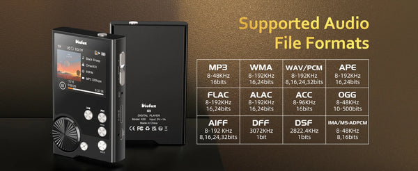Diofox  HiFi MP3 Player, Lossless DSD High Resolution Digital Audio Music Player, High-Res Portable Audio Player with 64GB Memor