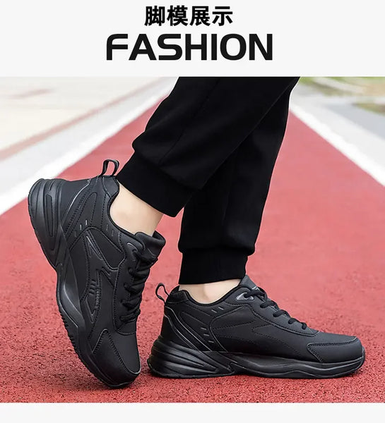 2024 Men's Clunky Sneakers – Thick Sole, Mesh Lace-Up, Breathable Casual Sports Shoes, Soft Platform Trend Footwear