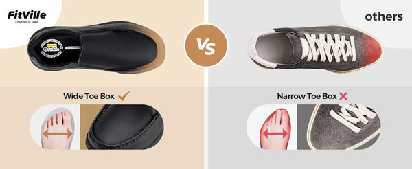 FitVille Men's Wide Width Slip-On Shoes – Leather Casual Footwear, Lightweight for Swollen Feet, Arch Support & Pain Relief