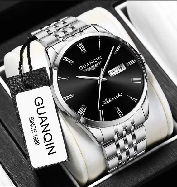 GUANQIN Men's Luxury Automatic Watch – Stainless Steel, Date, Week, Waterproof