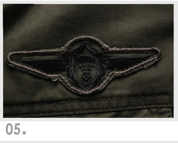 Air Force One Inspired Cargo Jacket – Men’s Army Style, M–6XL Sizes
