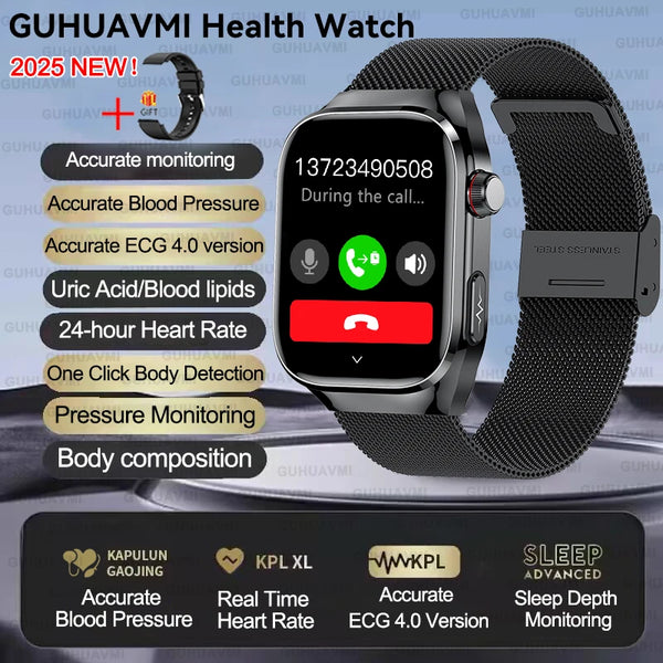 2025 New For Xiaomi Five organ examination Smart Watch Men ECG+PPG Uric Acid Blood Fat Bluetooth Call Sports Health Smartwatches