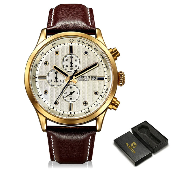 2025 OCHSTIN Men’s Military Watch – Quartz Chronograph, Waterproof, Luminous, Date, Luxury Wristwatch