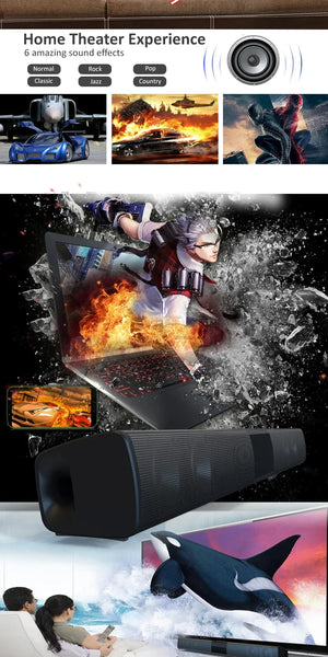 Super Powerful Sound Bar Portable Wireless Bluetooth Speaker Surround Stereo Home TV Sound Box Subwoofer FM Radio caixa de som