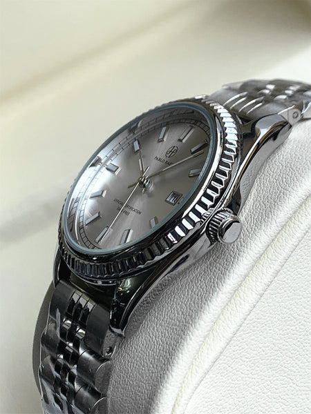 PABLO RAEZ Men's Luxury Silver Watch – SUS304 Steel, Luminous, Waterproof
