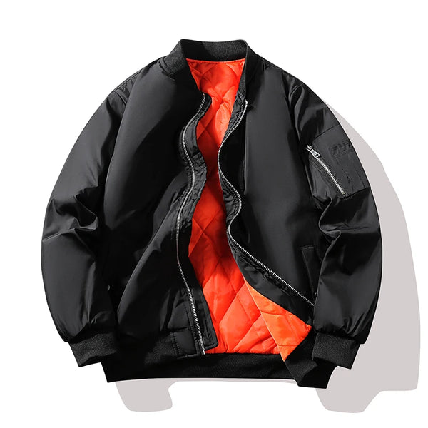 Men’s MA-1 Bomber Jacket – Retro Oversized Baseball Coat, Functional Short Jacket, American Brand Style