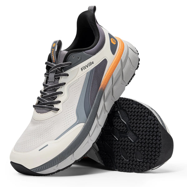 FitVille Men's Wide Toe Box Running Shoes – Extra Wide Width, Cushioned, Non-Slip, Lightweight & Breathable Sneakers