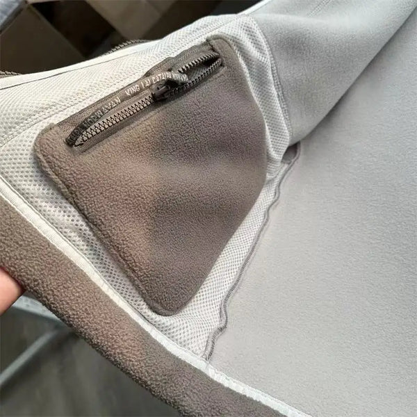 Norway Men’s Winter Fleece Jacket Coat – Thick Warm Casual Zip-Up, Stand Collar, Ameika Style