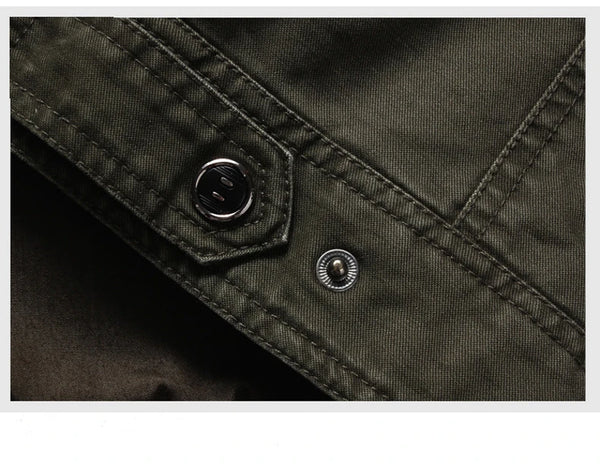 GKKS Men's Military Bomber Jacket – 2023 Autumn Casual Cotton Workwear, Loose Fit