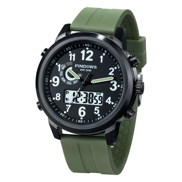 Men's Luxury Sport Watch 2024 – Waterproof Steel Case, Large Dial, Quartz Electronic Movement