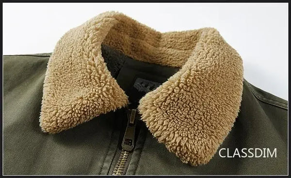 Men’s Winter Bomber Jacket – Fleece-Lined, Warm Cotton Parka, Casual Down Coat, Size 5XL