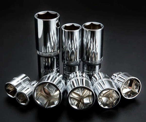 Hex Socket Wrench Head Set For Ratchet 1/4 3/8 1/2 Short Long Socket Deep Nut Driver Sleeve Spanner End Ratchet Tool