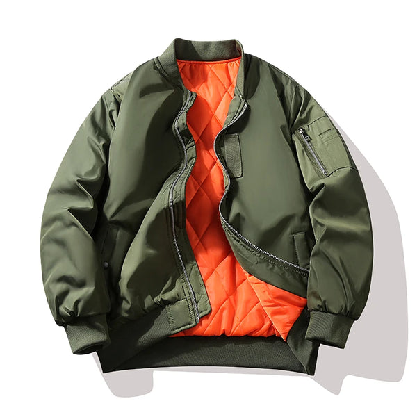 Men’s MA-1 Bomber Jacket – Retro Oversized Baseball Coat, Functional Short Jacket, American Brand Style