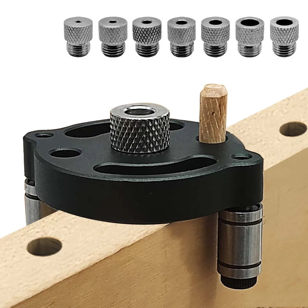 3-10mm Dowel Jig Kit - Self Centering Drill Guide Locator with 8 Steel Bushing -Woodworking Aluminum Alloy Hole Puncher
