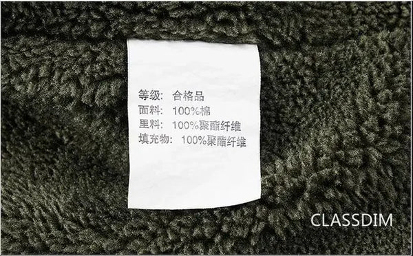 Men’s Winter Bomber Jacket – Fleece-Lined, Warm Cotton Parka, Casual Down Coat, Size 5XL