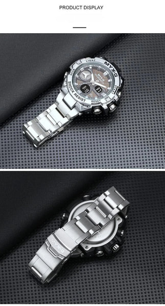 Men’s Eco Drive Watch – Solar + Motion Power, Windmill Dial
This solar-powered men's watch combines kinetic energy, alarm and timer functions, and a unique rotating windmill design—all housed in a durable all-steel body