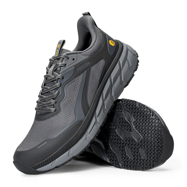 FitVille Men's Wide Toe Box Running Shoes – Extra Wide Width, Cushioned, Non-Slip, Lightweight & Breathable Sneakers