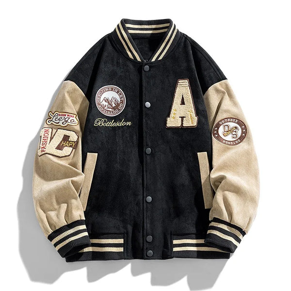 Men’s Embroidered Baseball Bomber Jacket – Fashion Hip Hop Streetwear Coat, High Street Style