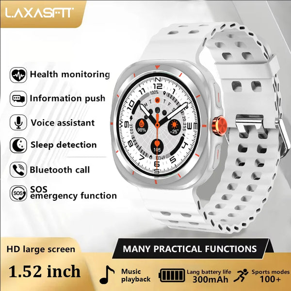 LAXASFIT 1.52" Smart Watch – Bluetooth Calling, Heart Rate & Fitness Tracker for Men & Women