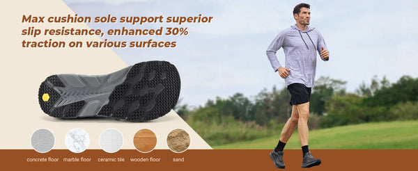 FitVille Men's Wide Toe Box Running Shoes – Extra Wide Width, Cushioned, Non-Slip, Lightweight & Breathable Sneakers