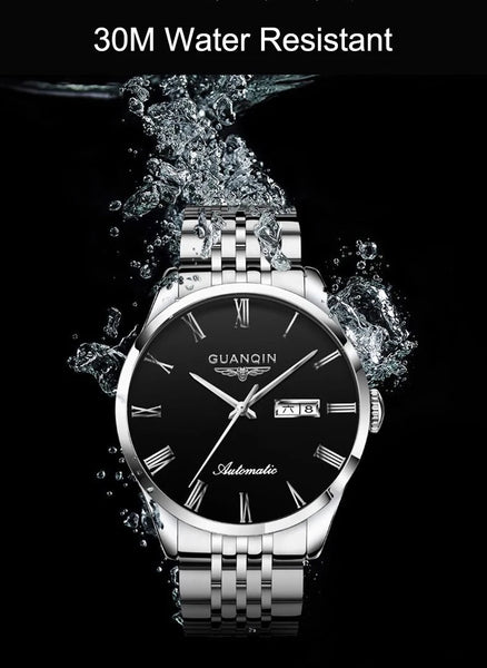 GUANQIN Men's Luxury Automatic Watch – Stainless Steel, Date, Week, Waterproof