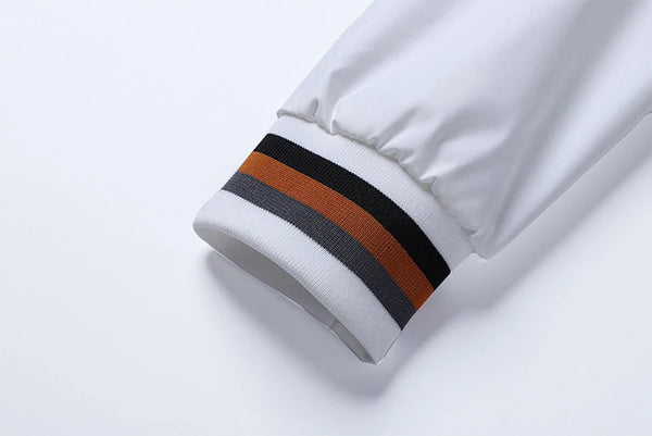 Men's Oversized Bomber Jacket – Spring Autumn Varsity Coat, Zipper, Stand Collar, Designer