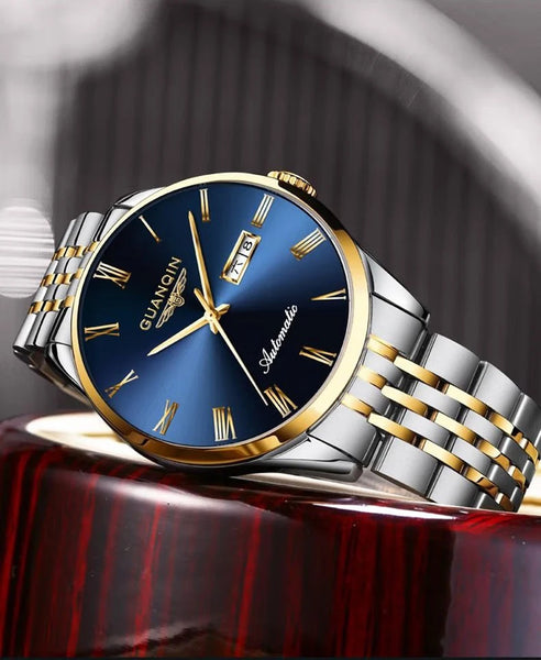 GUANQIN Men's Luxury Automatic Watch – Stainless Steel, Date, Week, Waterproof