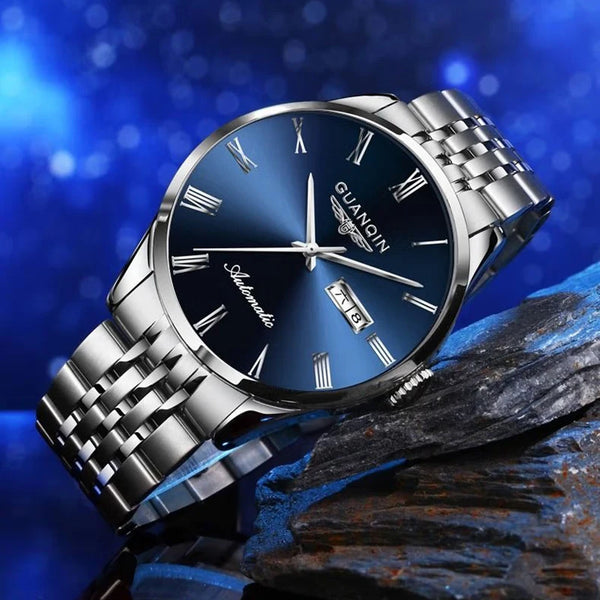 GUANQIN Men's Luxury Automatic Watch – Stainless Steel, Date, Week, Waterproof