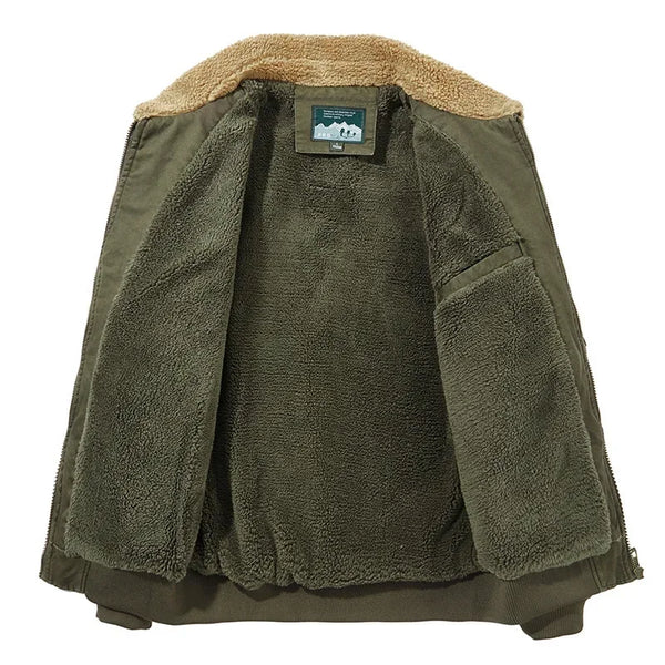 Men’s Winter Bomber Jacket – Fleece-Lined, Warm Cotton Parka, Casual Down Coat, Size 5XL