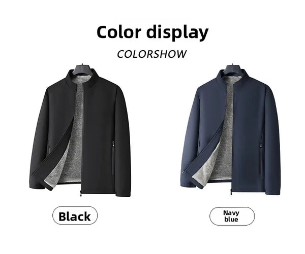 Thickened Fleece Jacket for Men – Ideal for Middle-Aged & Elderly Comfort