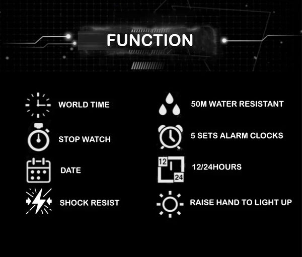Men’s Eco Drive Watch – Solar + Motion Power, Windmill Dial
This solar-powered men's watch combines kinetic energy, alarm and timer functions, and a unique rotating windmill design—all housed in a durable all-steel body