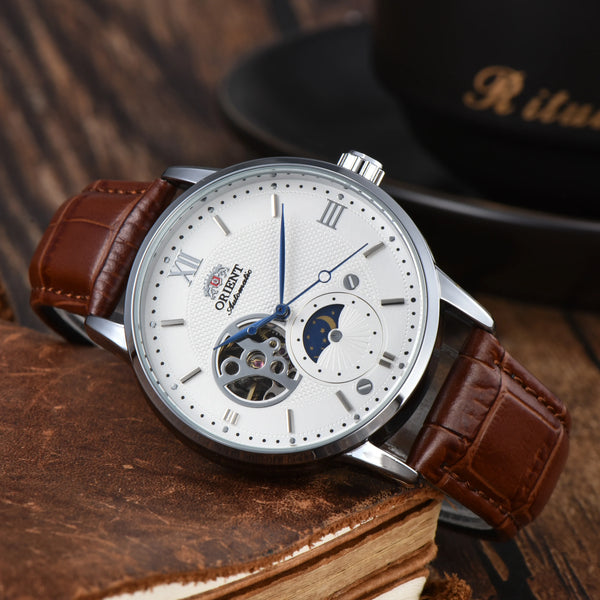 Orient Sport Automatic Watch – World Time, Full Function, Leather Strap, Unisex Mechanical Timepiece