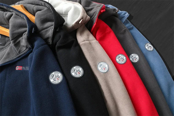 Unisex Winter Fleece Jacket – Thick Double-Layer, Hooded, Cold-Resistant, Norway Style,