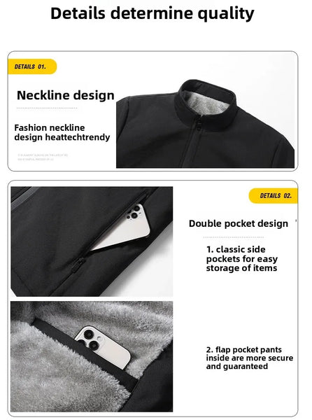 Thickened Fleece Jacket for Men – Ideal for Middle-Aged & Elderly Comfort