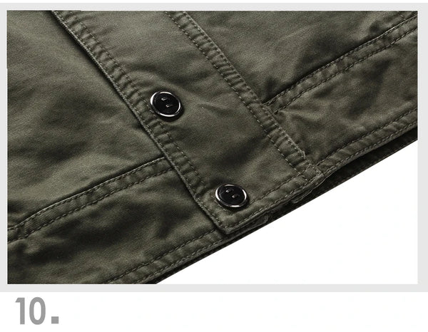 Air Force One Inspired Cargo Jacket – Men’s Army Style, M–6XL Sizes