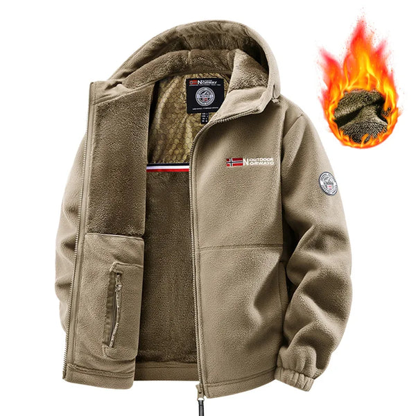 Men’s Winter Lamb Wool Jacket Retro Sports Style Thick Warm Plus Size Casual Coat