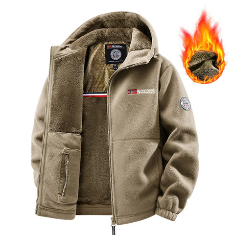 Men’s Winter Lamb Wool Jacket Retro Sports Style Thick Warm Plus Size Casual Coat