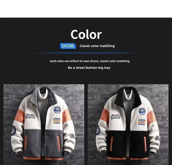 Men’s Casual Wool Jacket – Loose Fit, Shake Fleece, Korean-Inspired Warmth