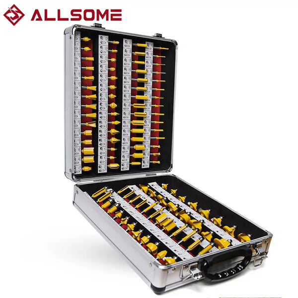 The ALLSOME 100Pcs/Set HT1192 is a comprehensive router bit kit featuring 1/4 inch shank tungsten carbide bits, ideal for woodworking and milling tasks. It’s designed for both DIYers and professionals seeking versatility an