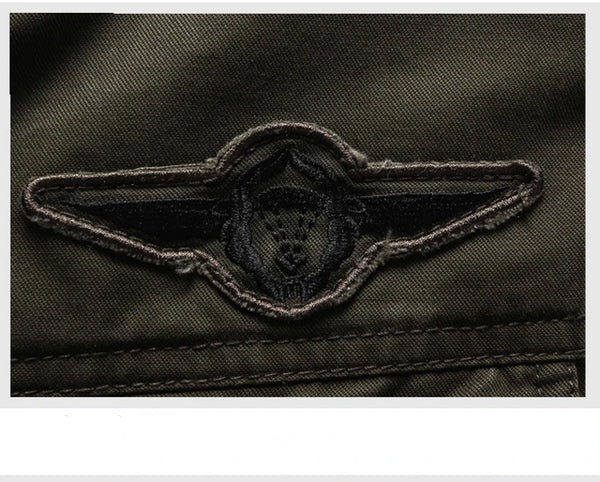 GKKS Men's Military Bomber Jacket – 2023 Autumn Casual Cotton Workwear, Loose Fit