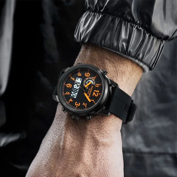 Men's Luxury Sport Watch 2024 – Waterproof Steel Case, Large Dial, Quartz Electronic Movement