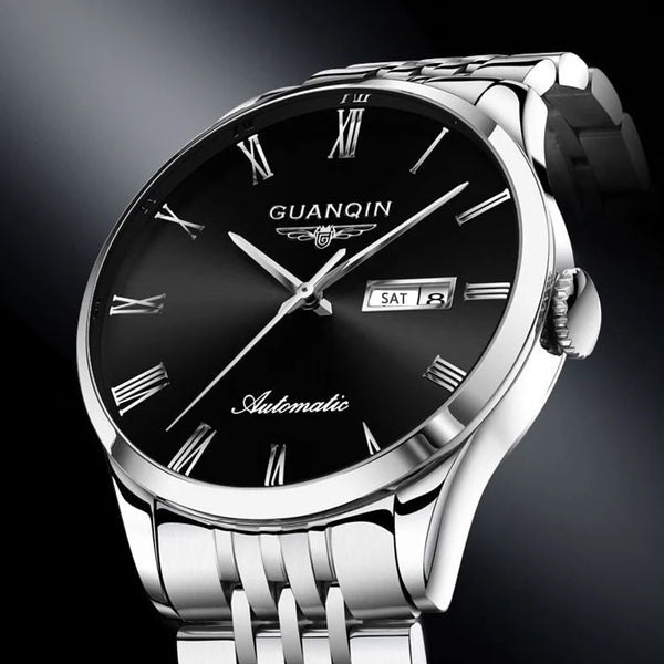 GUANQIN Men's Luxury Automatic Watch – Stainless Steel, Date, Week, Waterproof