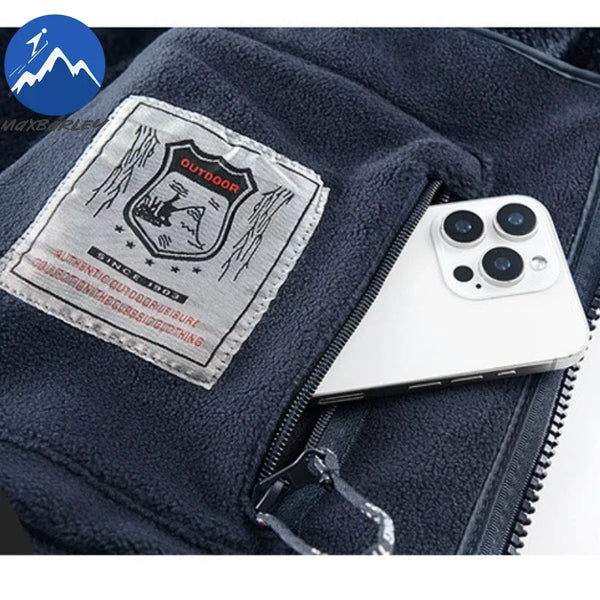 Men's Norwegian Fleece Hooded Jacket – Thick Plus Size Autumn/Winter Outdoor Coat, Warm Couple Fleece Outerwear