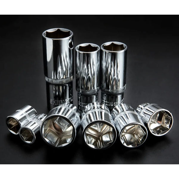 Hex Socket Wrench Head Set For Ratchet 1/4 3/8 1/2 Short Long Socket Deep Nut Driver Sleeve Spanner End Ratchet Tool