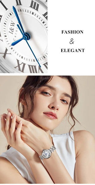 CARNIVAL Women’s Quartz Watch – Luxury Sapphire, Stainless Steel, Waterproof Fashion Wristwatch, Relogio Feminino